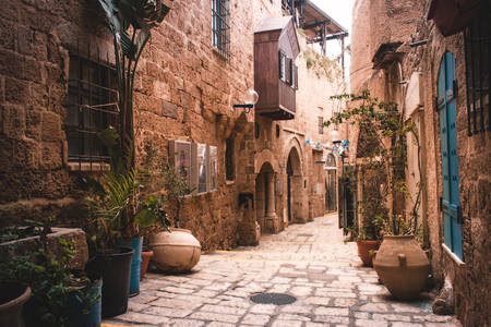 De straten van de oude stad Jaffa