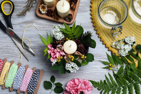 Flower arrangement on the table