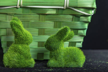 Easter green bunnies