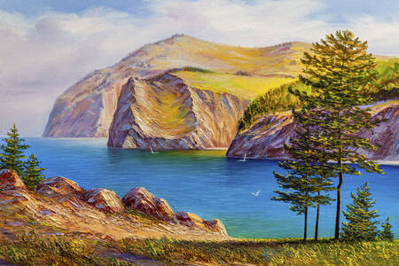 Rocky Mountains by the water