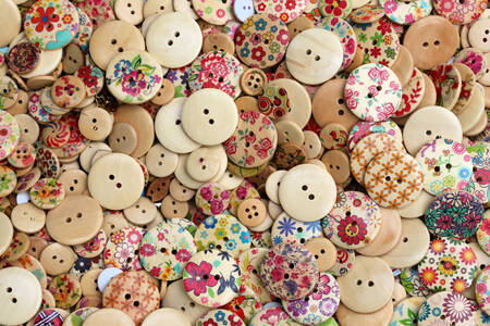 Decorative wooden buttons