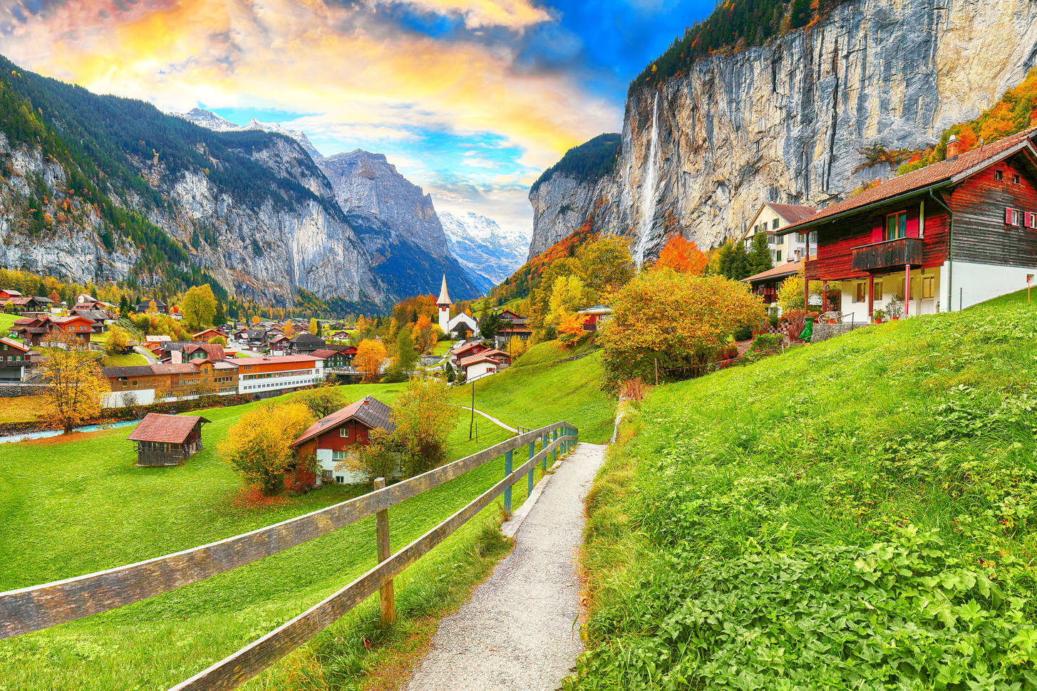 Долина водопадов швейцария лаутербруннен