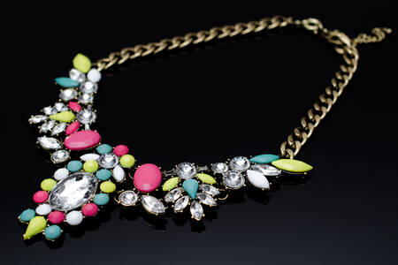 Multicolored stone necklace