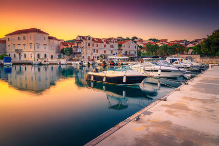 Boats in Trogir harbor