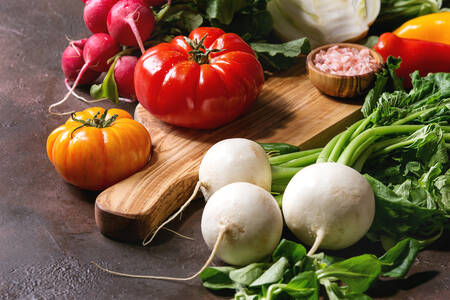 Tomatoes and radishes