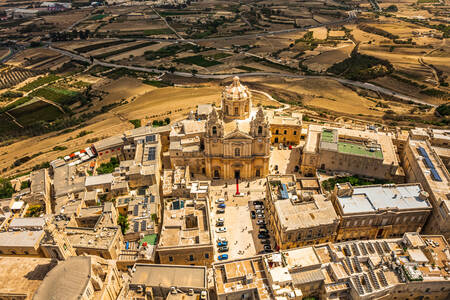 Udsigt over byen Mdina fra oven