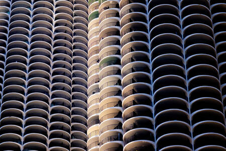 Facades of the Marina City Towers in Chicago
