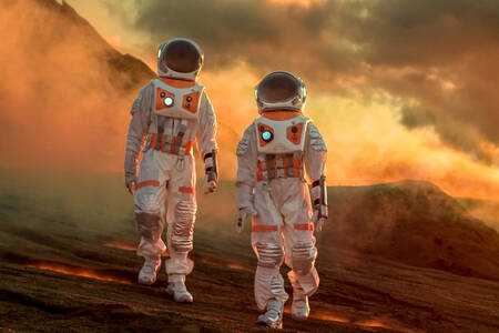 Astronauten op Mars