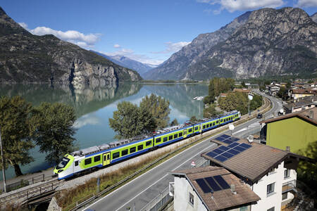 A train near Lake Como in Italy