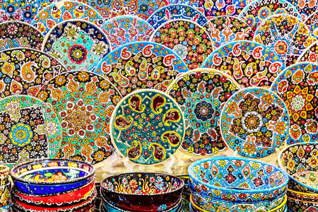 Platos de cerámica árabe tradicional