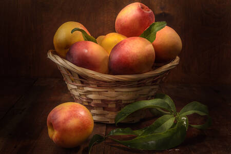 Nectarines in a basket