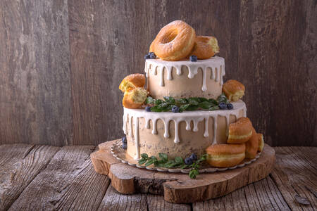 Wedding cake with donuts