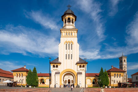 Bell tower of the Cathedral of the Coronation in Alba Iulia