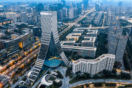 View of Chengdu at night