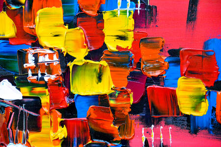 Pintura a óleo abstrata em tela