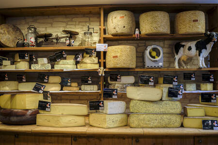 Vetrina del negozio di formaggi