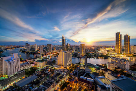 Coucher de soleil à Bangkok