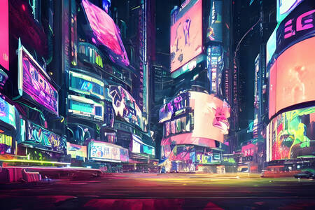 Times Square în stilul cyberpunk