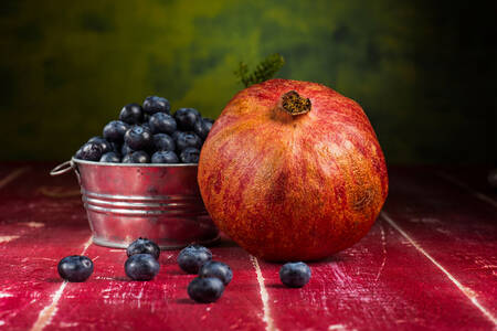 Blueberries and pomegranate