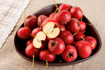 Hawthorn berries in a plate