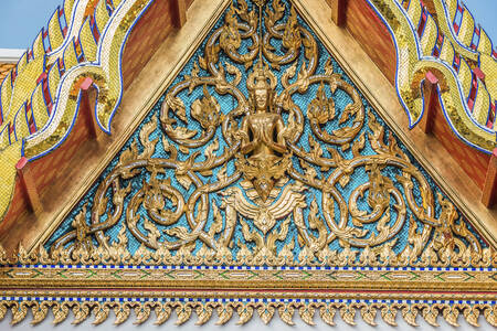 Pediment of Wat Pho temple in Bangkok