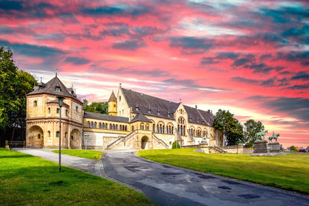 Goslar palace against the background of the sunset