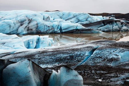 Vue panoramique sur les icebergs