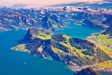 Vista de los Alpes suizos