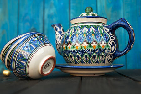 Uzbeckie naczynia ceramiczne