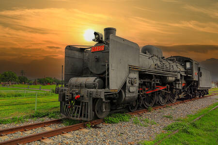 Ancienne locomotive à vapeur dans la ville de Kaohsiung