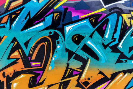 Abstract colorful wall with graffiti