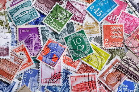 Colección de sellos postales antiguos