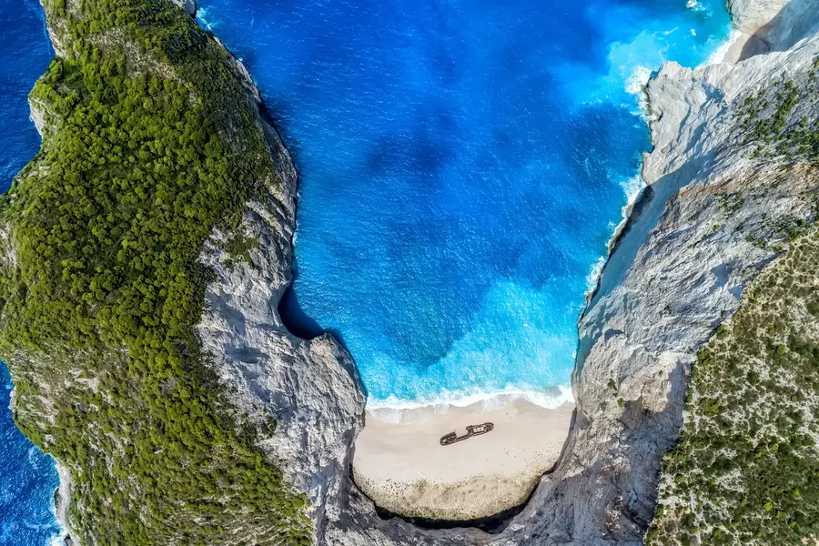 Αεροφωτογραφία της παραλίας Navayo