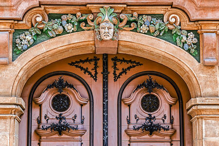 Details van een historisch gebouw in Timisoara