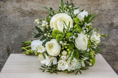 Wedding bouquet with white flowers