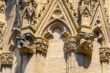 The façade of Saint Mary's Cathedral in Bayonne