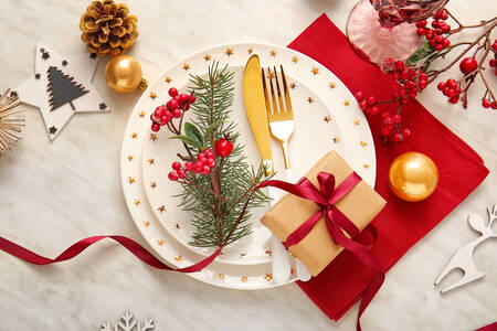 Christmas table setting