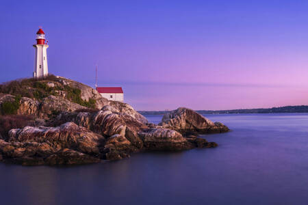 Lighthouse on a rocky shore