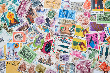 Old postage stamps from different countries