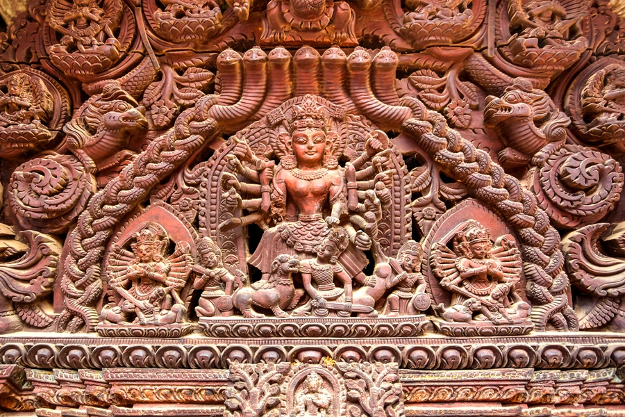 Kiviskulptuur Bhaktapuri Durbar Square'il