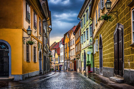 Rua antiga em Ljubljana