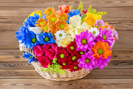 Flores em uma cesta