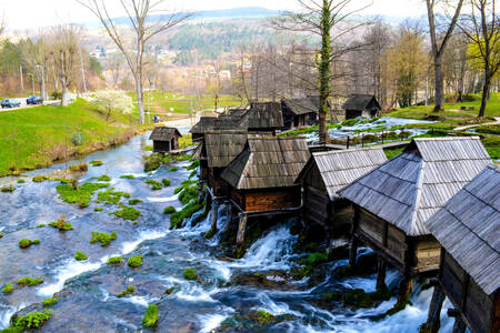 Water mills in Jajce, Bosnia and Herzegovina
