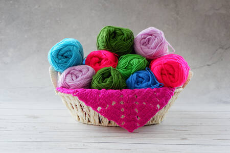 Yarn in a basket
