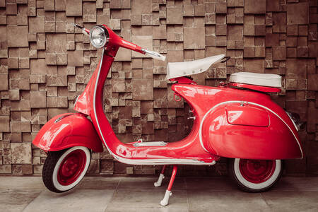 Red vintage motorcycle