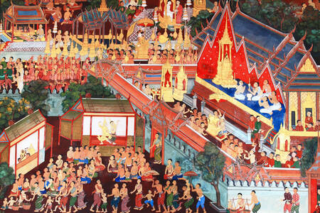 Peinture murale thaïlandaise traditionnelle