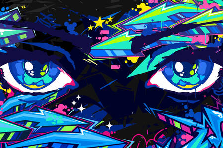 Graffiti med store øyne