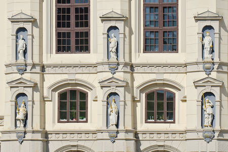 A lüneburgi városháza történelmi homlokzata