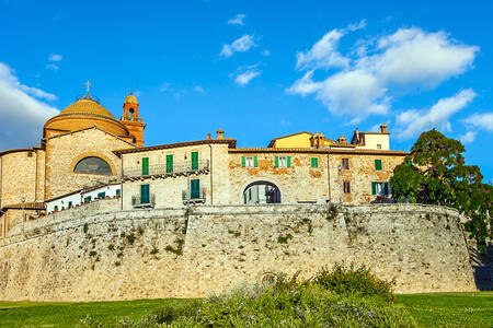 A view of the historic fortified town of Castiglione del Lago