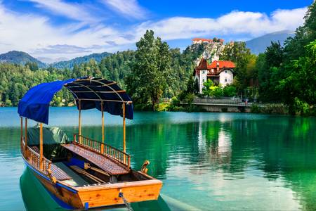 Barcă pe lacul Bled